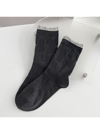 Rufia - Bow Textured Sheer Crew Socks product image 5