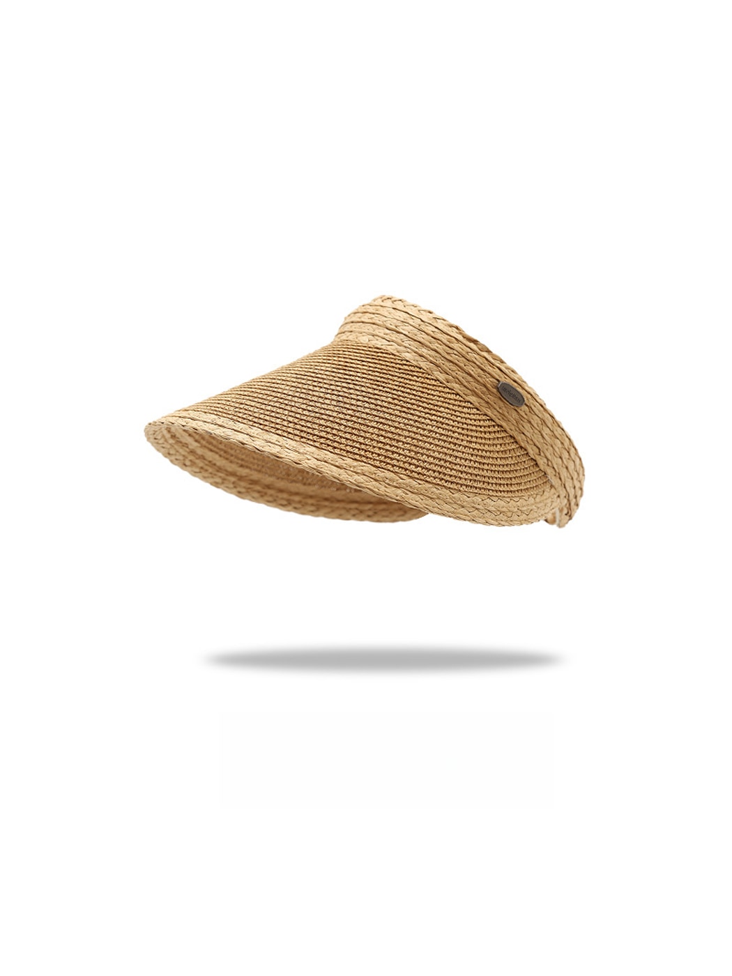 Haila - Solid Color Weave Style Wide Brim Visor Cap