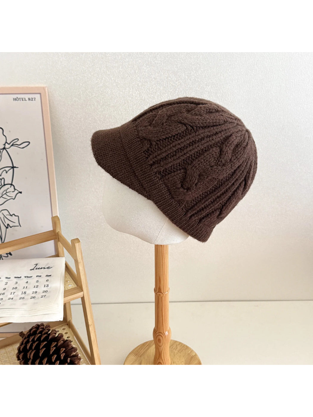 Haila - Red Cable Knit Beanie