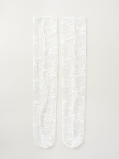 Rufia - Romantic Sheer Lace Crew Socks