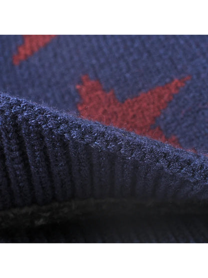 Haila - Star Jacquard Fleece-Lined Knit Beanie