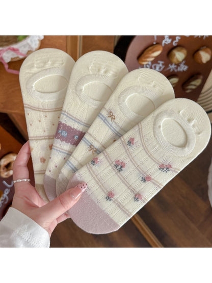 Rufia - Bow Pattern Women's Low Ankle Socks