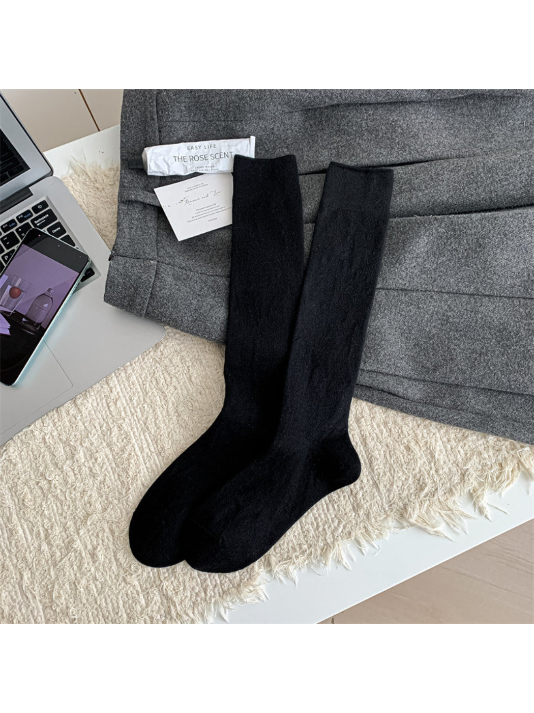 Rufia - Solid Color Knee High Socks