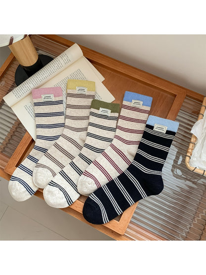 Rufia – Colorful Striped Mid-Calf Socks