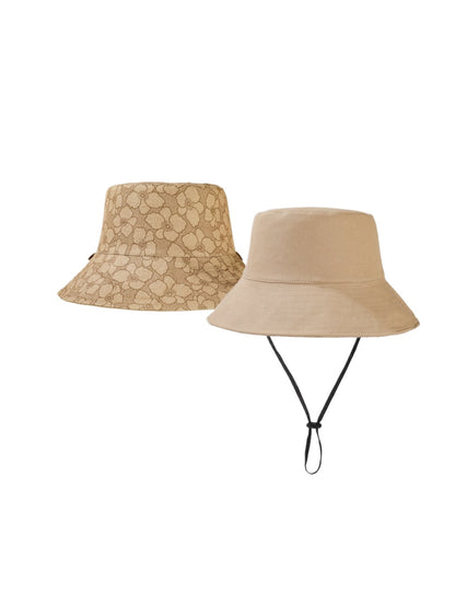Haila hat flipped inside out showing solid color reverse side