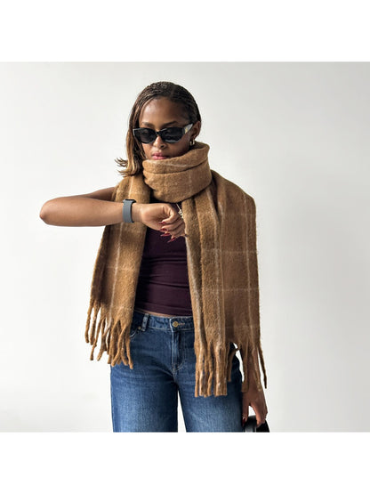 Scarvii - Soft Brushed Plaid Winter Scarf