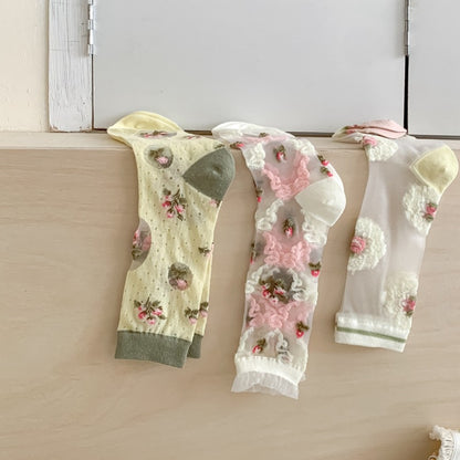 Rufia - Cute Summer Floral Sheer Socks
