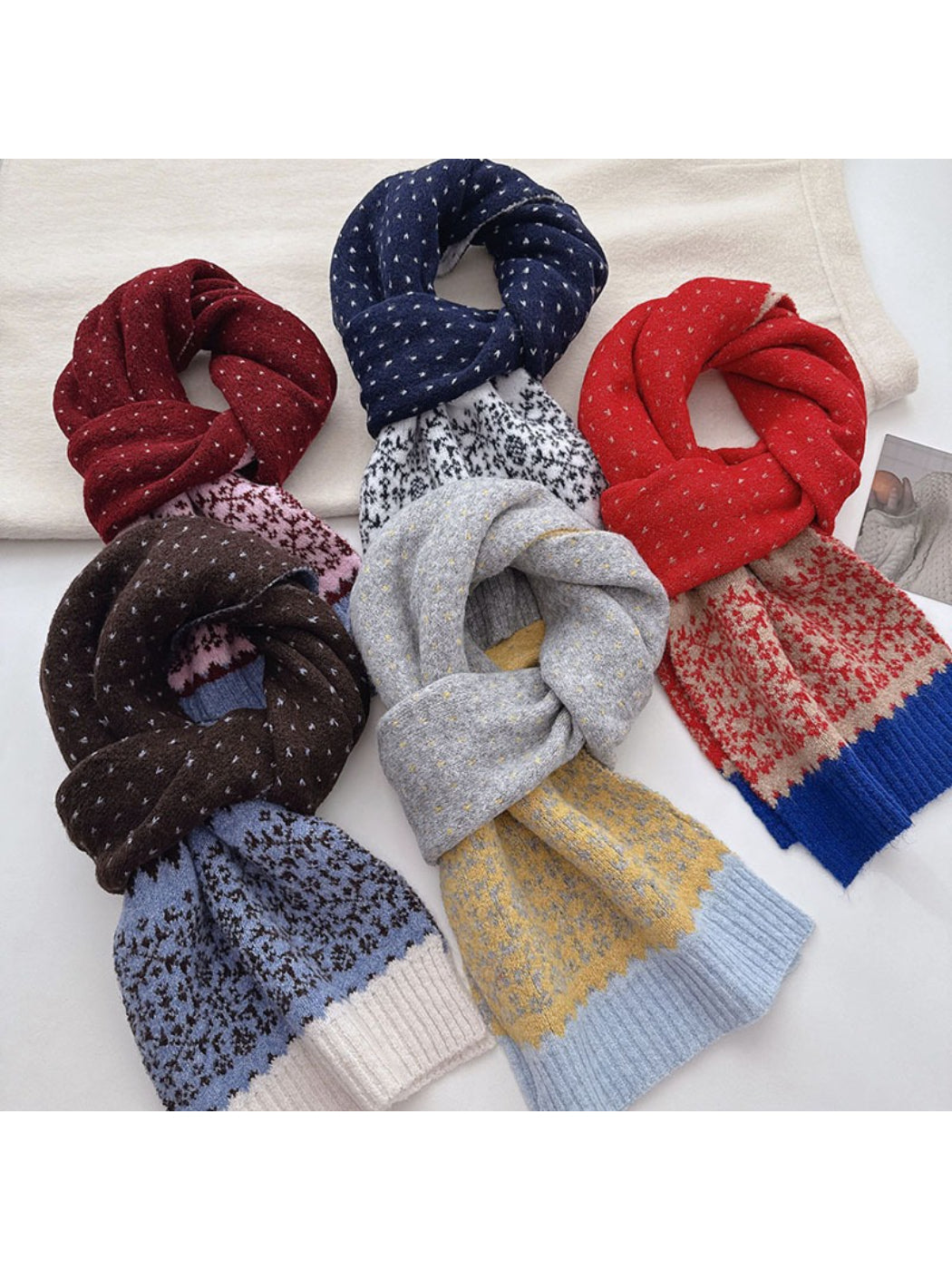 Scarvii - Fair Isle Knit Long Scarf