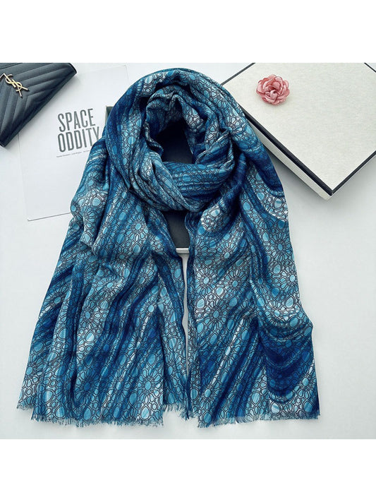 Scarvii - Geometric Gradient Pattern Long Scarf