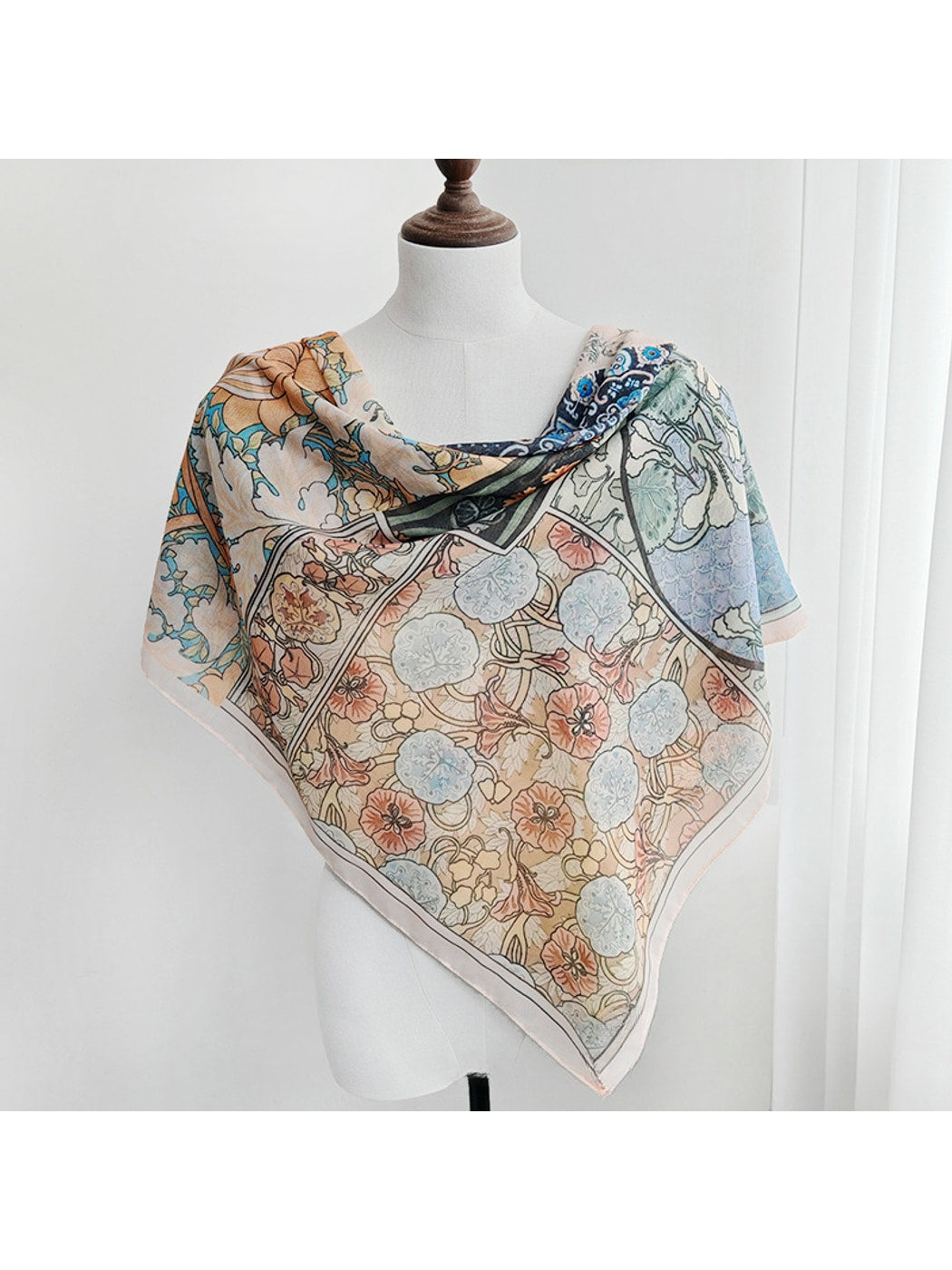 Scarvii - Vintage Floral Panel Collage Square Scarf