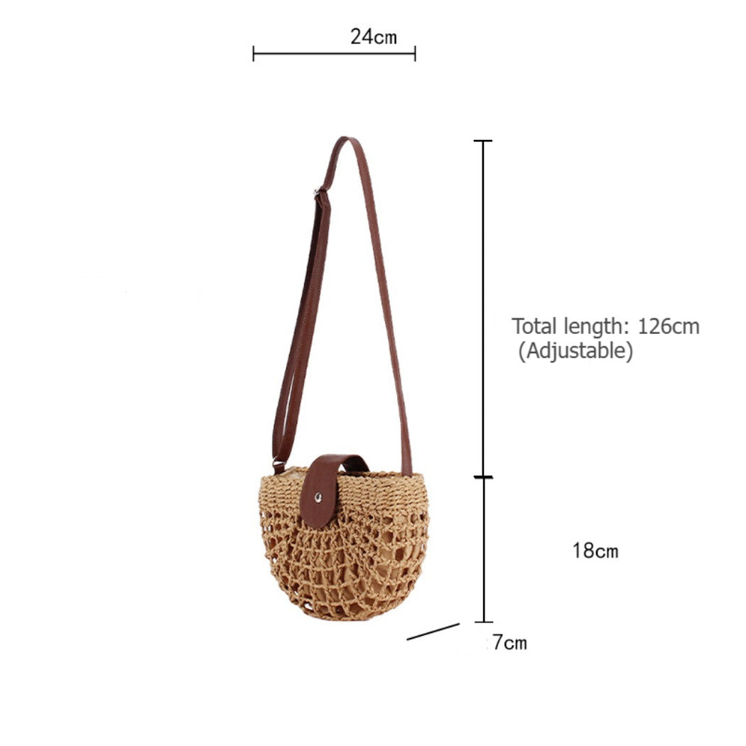 Cosbai Half Moon Woven Crossbody Bag with size guide