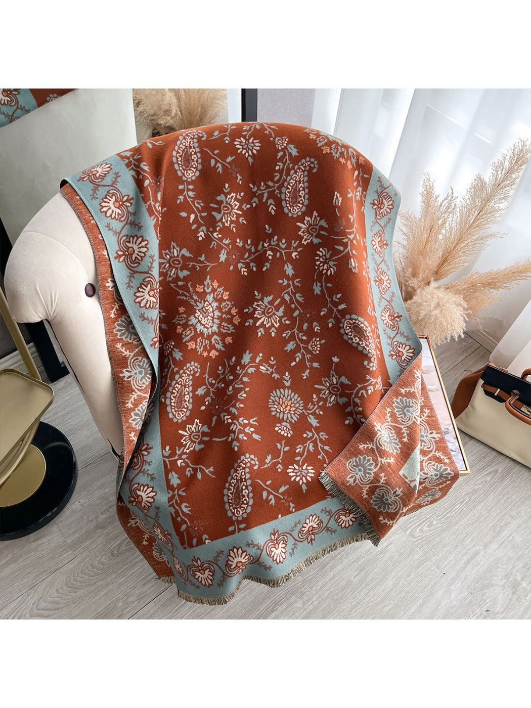 Scarvii – Reversible Paisley Fringe Scarf & Wrap