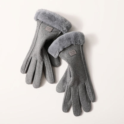 Gloving gloves with fleece lining color options including KHAKI, GRAY, PINK