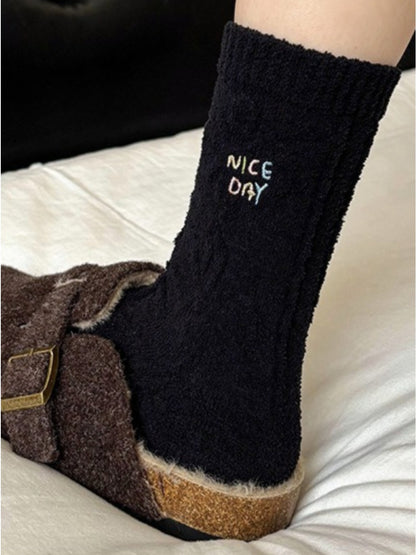 Rufia - Cute Cartoon Coral Fleece Winter Socks