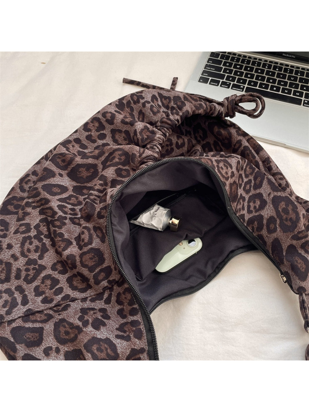 Cosbai - Soft Leopard Print Shoulder Bag