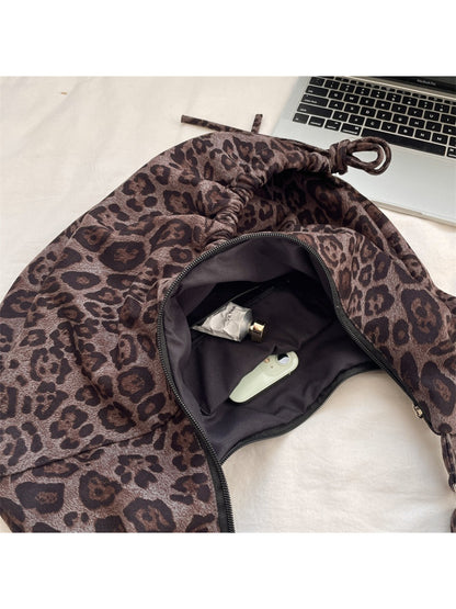 Cosbai - Soft Leopard Print Shoulder Bag