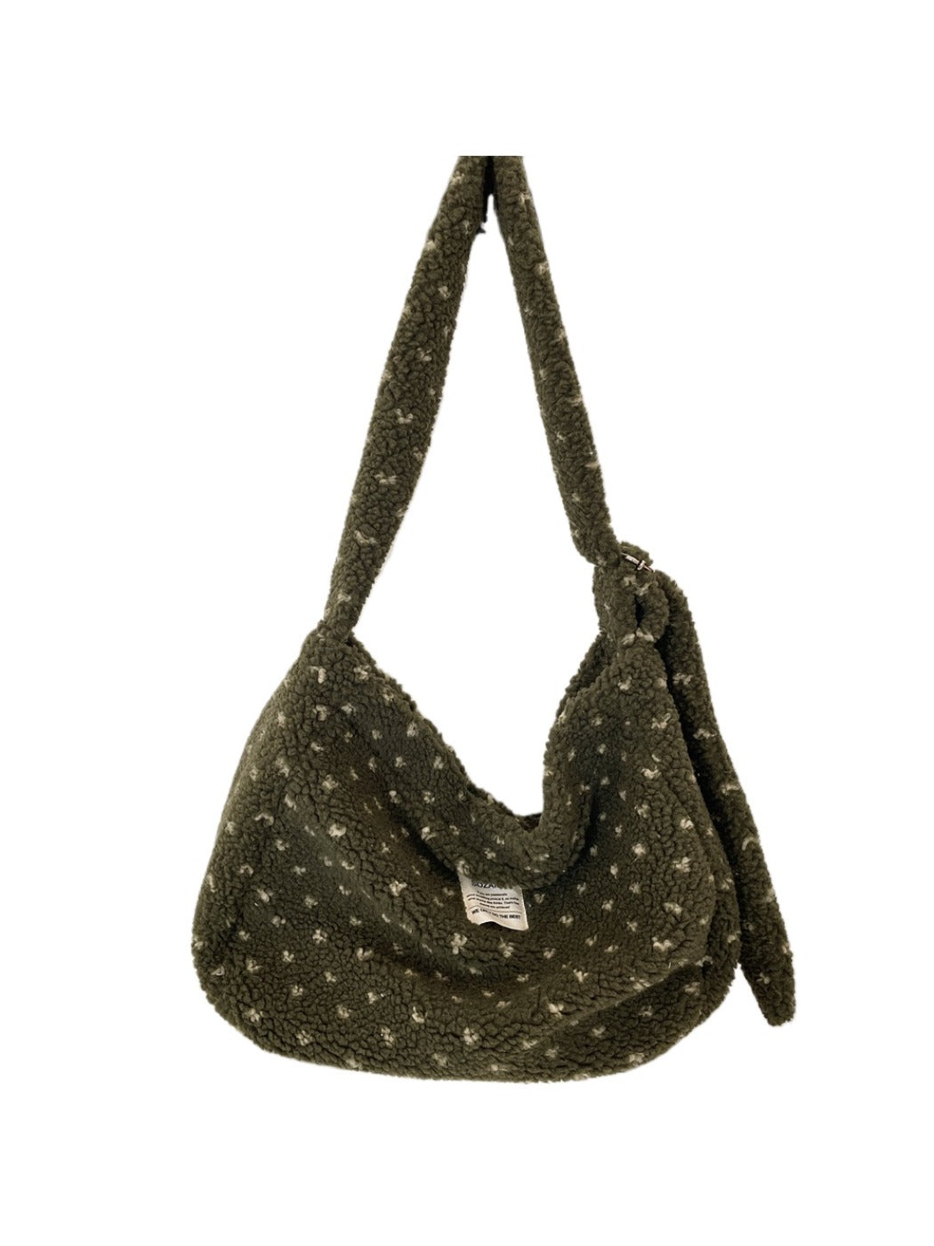 Cosbai – Plush Heart Printed Crossbody Shoulder Bag