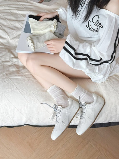 Rufia - Ruffle Ribbed Crew Socks product image 10