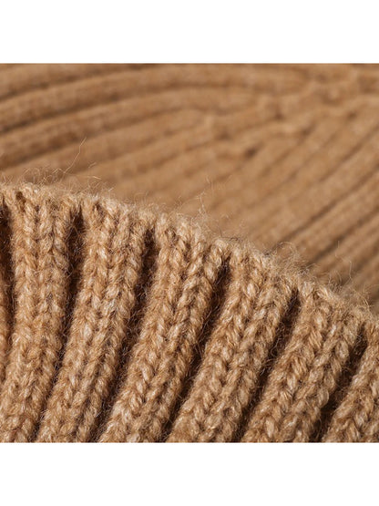 Haila - Solid Ribbed Cuffed Knit Beanie