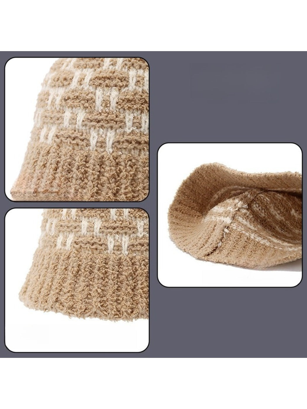 Haila - Winter Diamond Knitted Bucket Hat