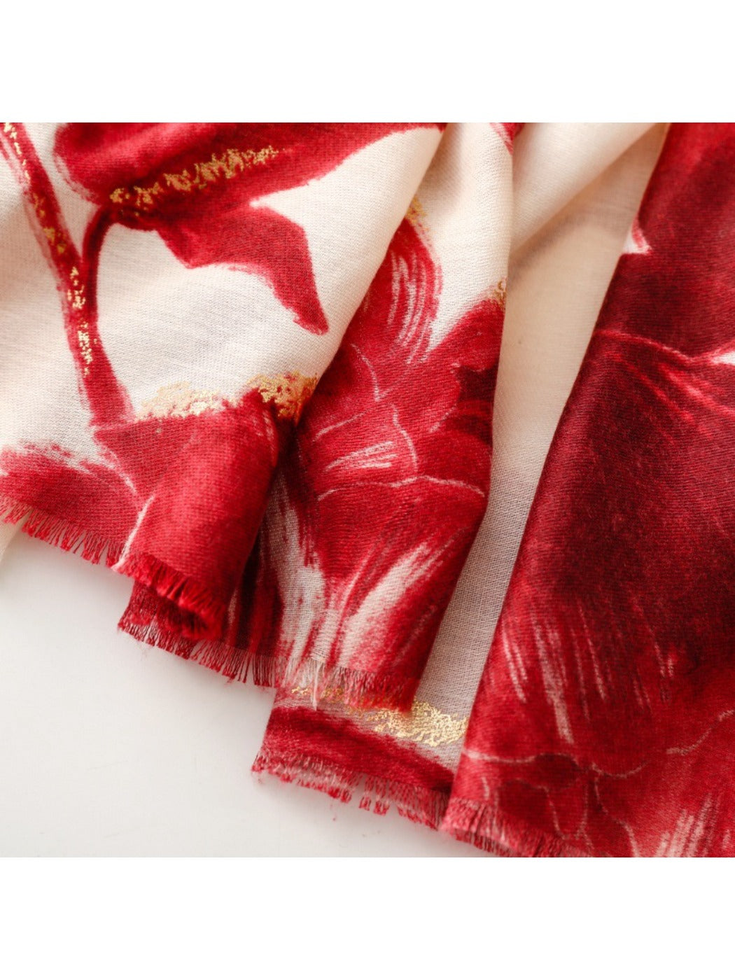 Scarvii - Gold Foil Scarf & Shawl with Lotus Pattern