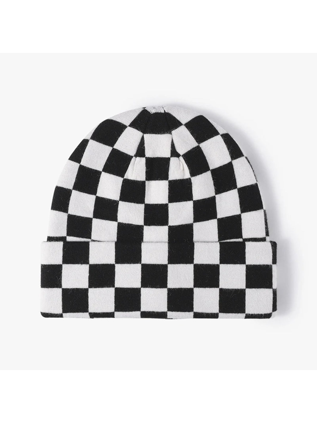 Haila - Checkerboard Cuffed Knit Beanie