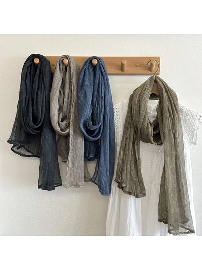 Scarvii - Sheer Crinkled Texture Scarf