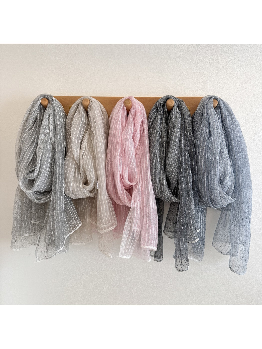 Scarvii - Lightweight Pinstripe Gauze Scarf