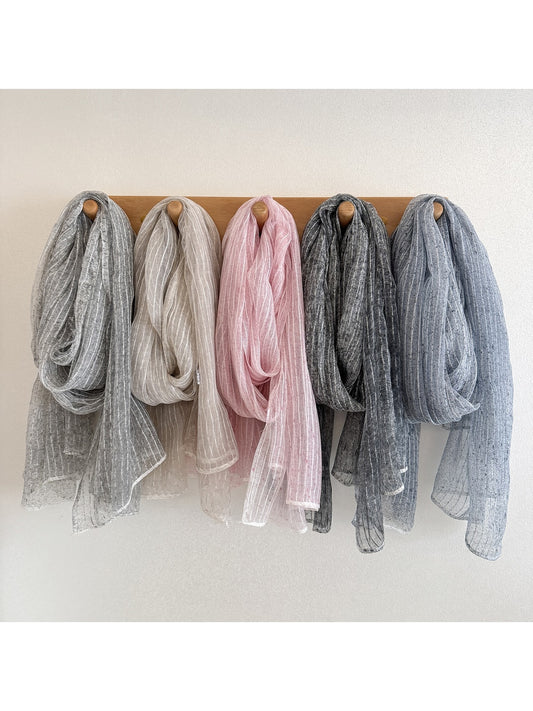 Scarvii - Lightweight Pinstripe Gauze Scarf