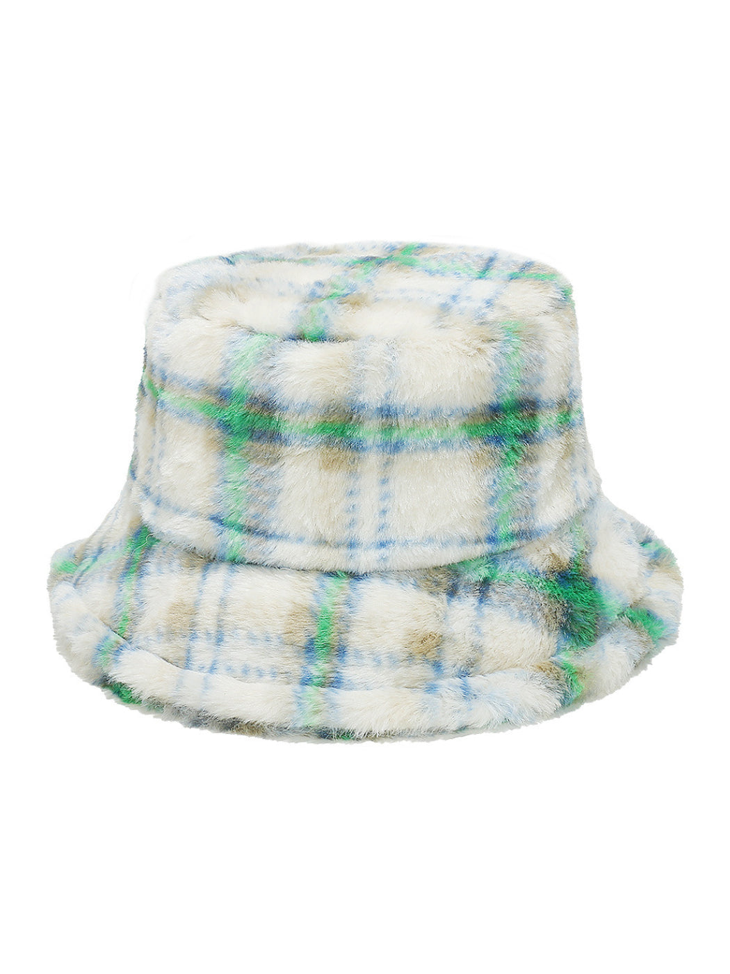 Haila Plaid Fuzzy Bucket Hat