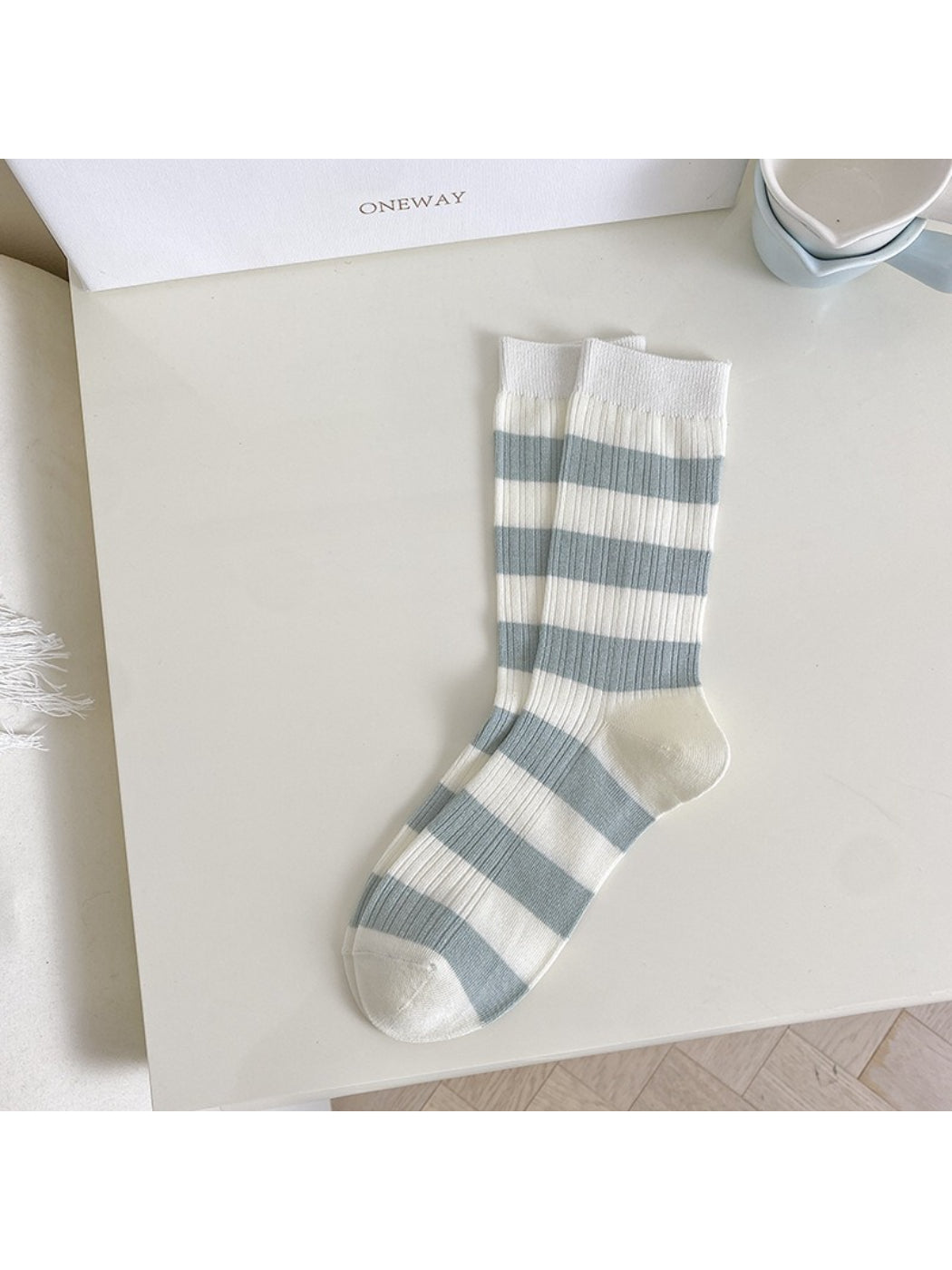 Rufia - Pastel Stripe Ribbed Crew Socks product image 6