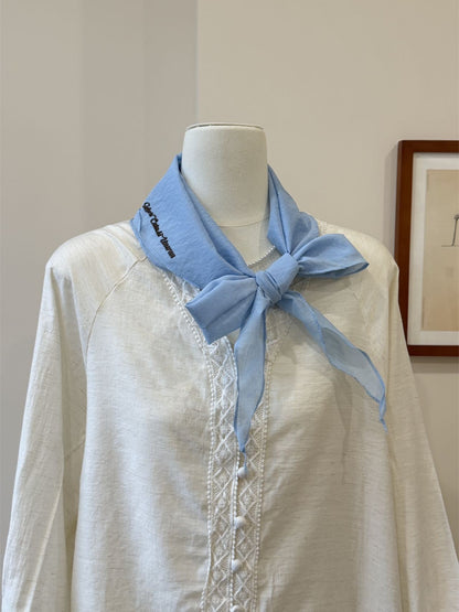 Scarvii solid bandana scarf folded and tied in a knot