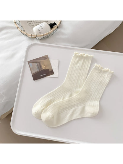 Rufia - Ruffle Ribbed Crew Socks product image 7