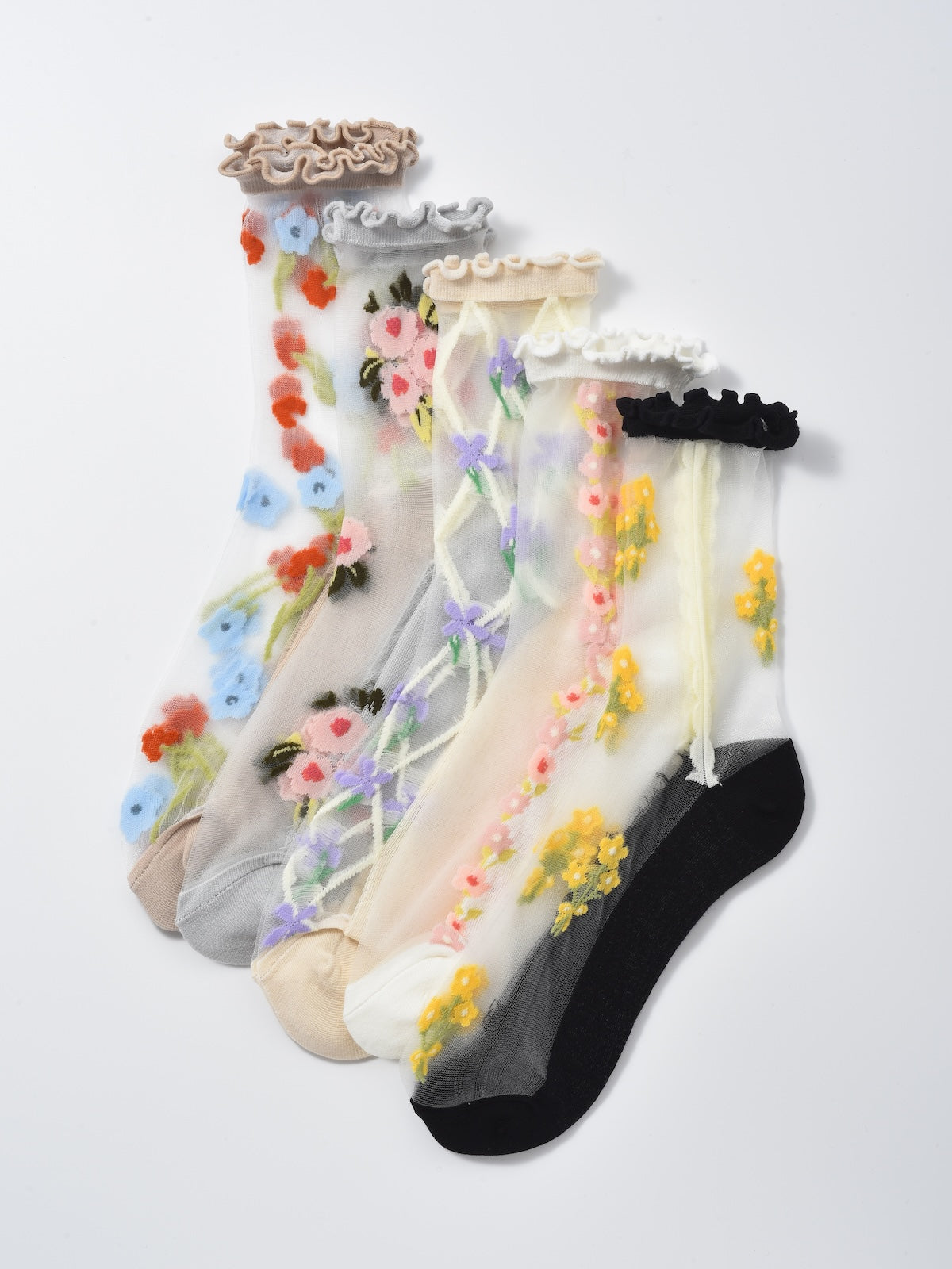 Rufia - Soft Sheer Floral Vine Crew Socks product image 2
