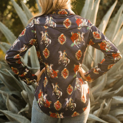 Crosa - Western Long Sleeve Urban Cowgirl Blouse