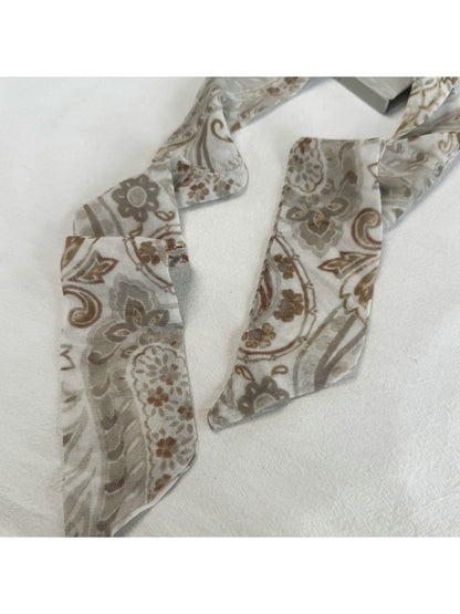 Scarvii - Muted Print Elegant Narrow Scarf