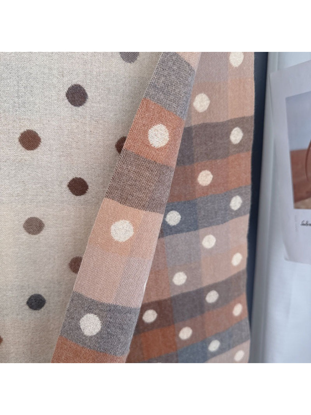 Scarvii - Reversible Soft Check Polka Scarf