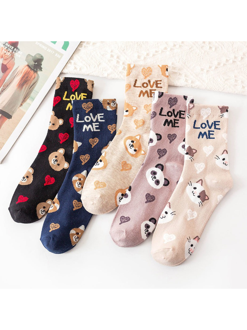 Rufia - Love Me Animal Crew Socks product image 1
