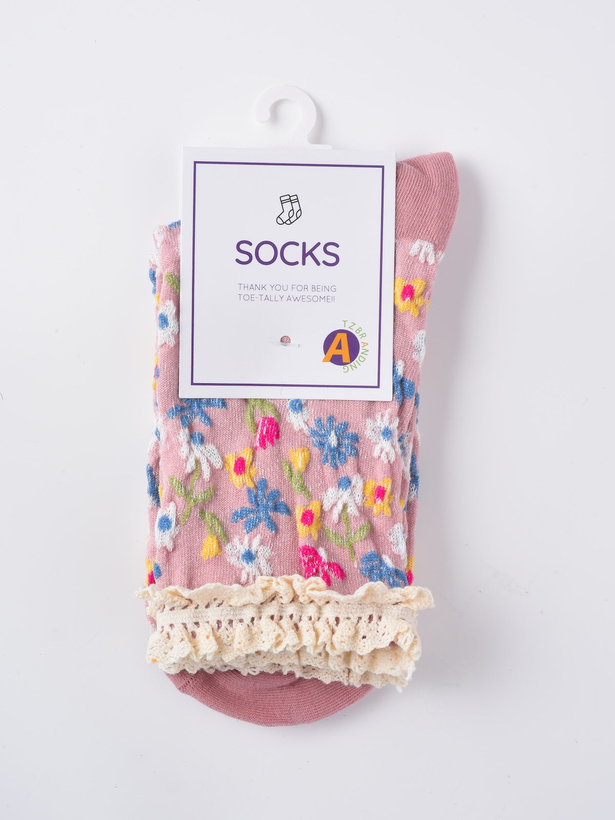 Rufia - Lace Trim Floral Garden Socks