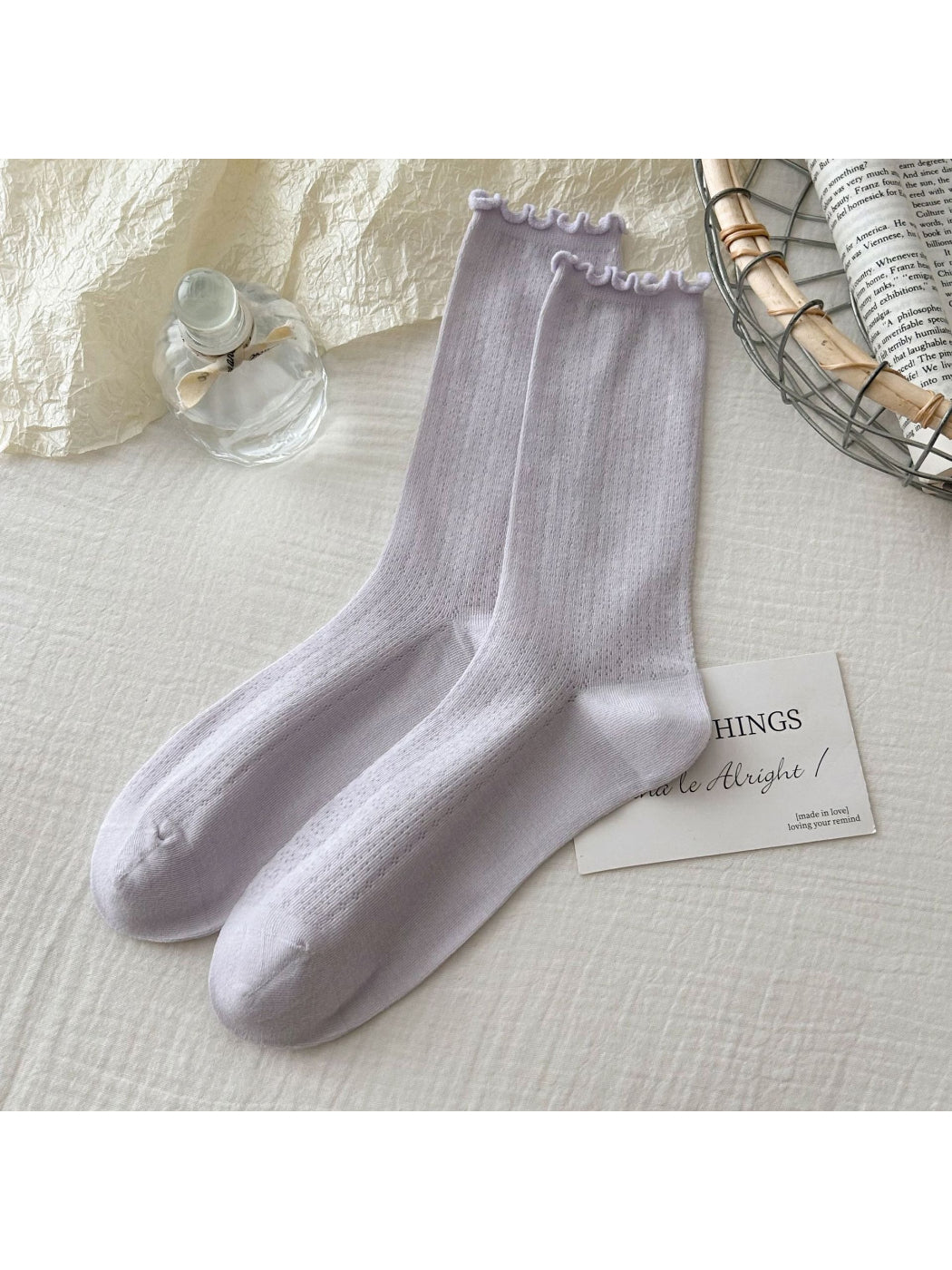 Rufia - Lettuce Edge Ribbed Crew Socks product image 9