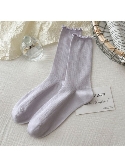 Rufia - Lettuce Edge Ribbed Crew Socks product image 9