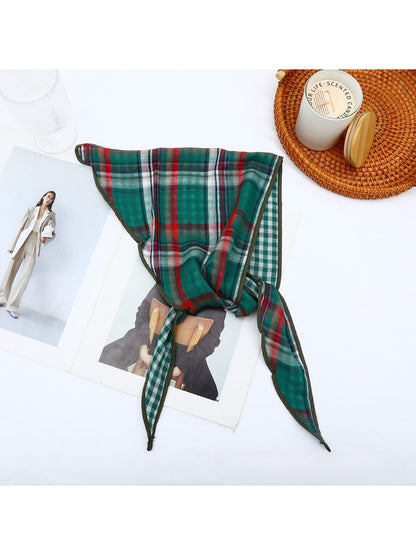 Scarvii - Vintage Plaid Geometric Triangle Bandana