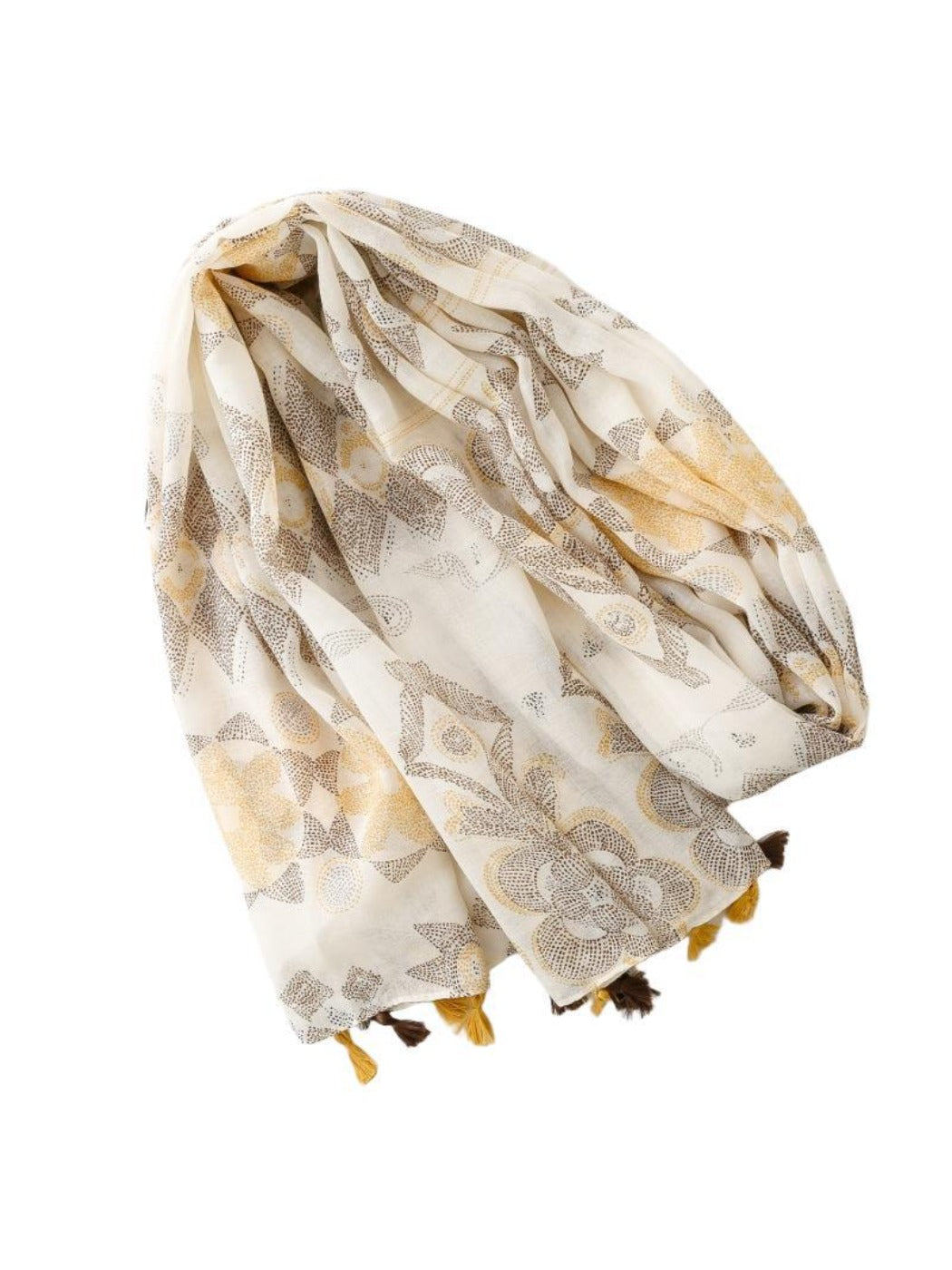Scarvii - Bohemian Travel Scarf with Hexagon Floral Print