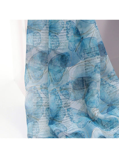 Scarvii - Blue Butterfly Print Scarf