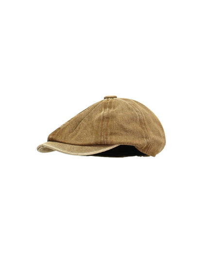 Haila - Panelled Button Top Newsboy Cap