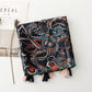 Scarvii - Navy Paisley Print Fringe Scarf - Classic & Versatile