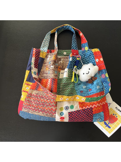 Interior view of Cosbai tote bag showing spacious compartment and fabric lining