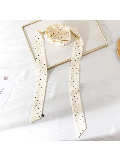 Scarvii - Polka Dot Print Narrow Scarf