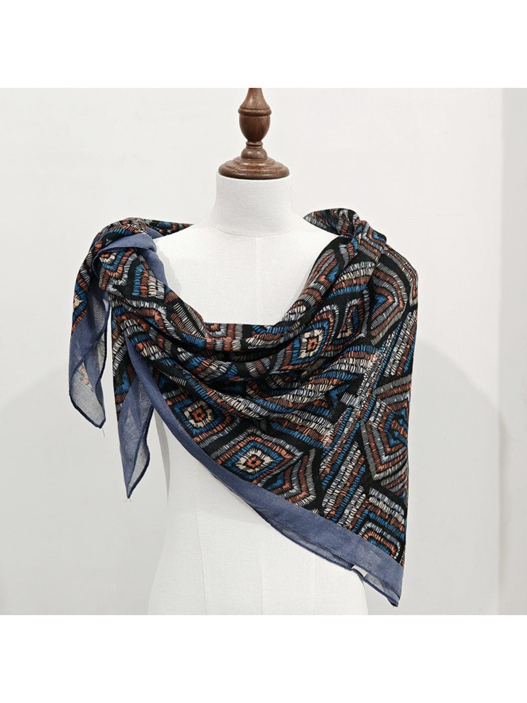 Scarvii Woven Diamond Grid Square Scarf
