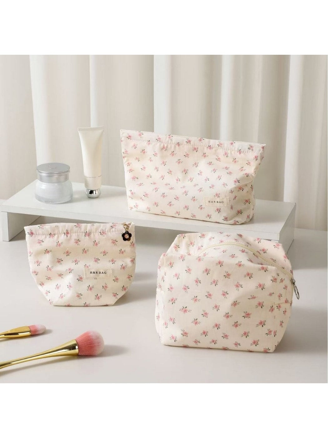 Cosbai - Sweet Floral Cosmetic Pouch Organizer Bag
